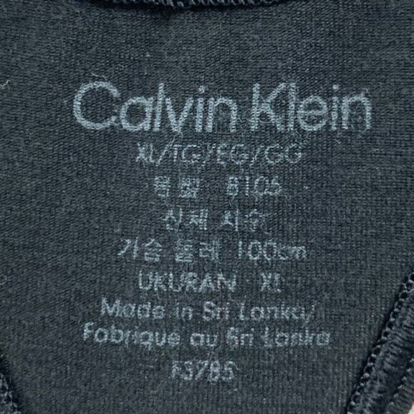 New Calvin Klein Womens XL Black Unpadded Wireless Racerback Bralette Sports Bra - Picture 3 of 4